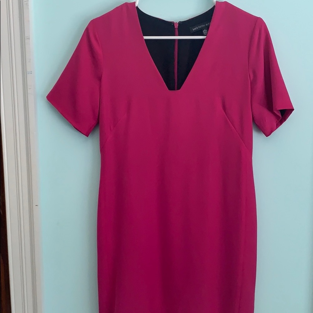 FUCHSIA FLATTERING EASY SHIFT DRESS